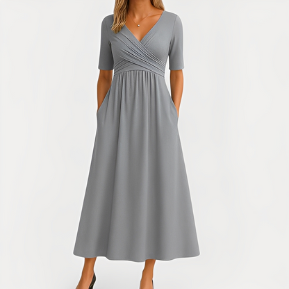 Maïka - Elegant Dress with V-Neck for Women