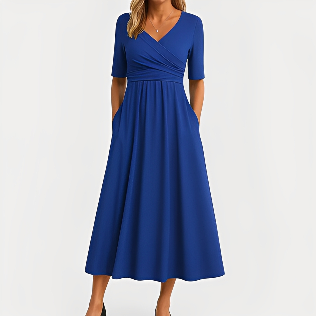Maïka - Stilvolles Kleid mit V-Ausschnitt