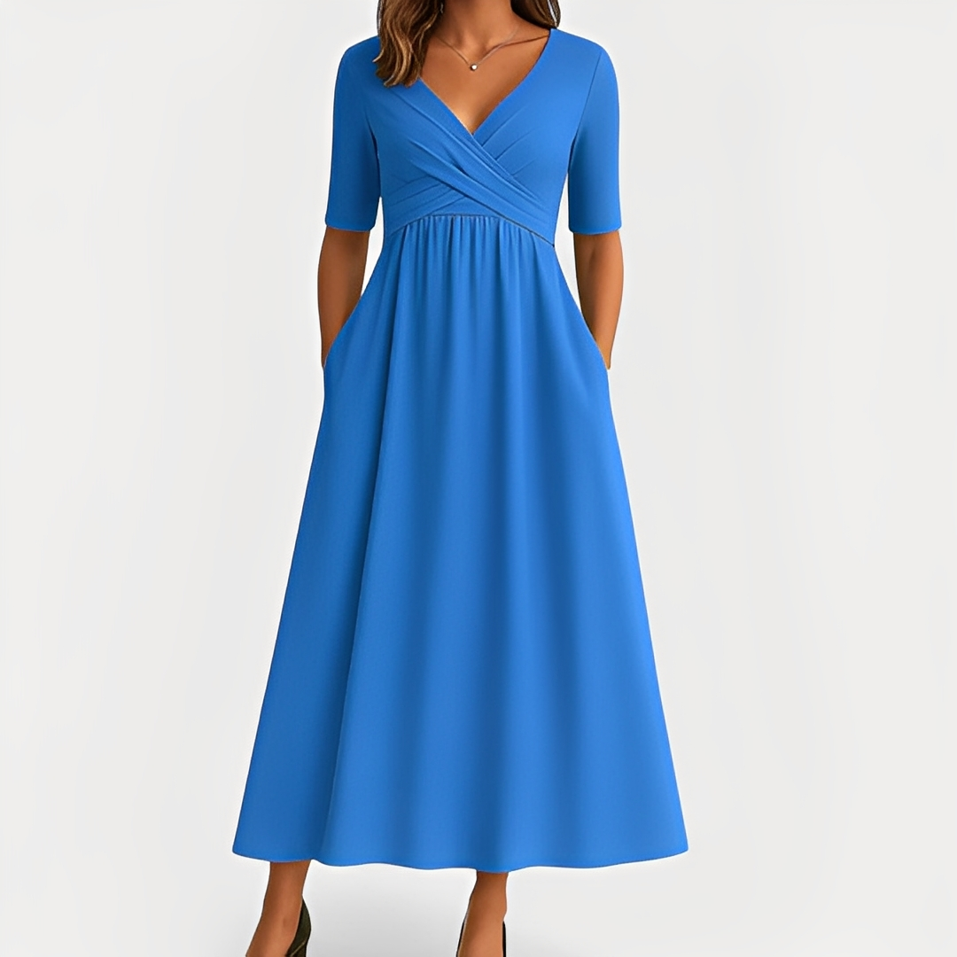 Maïka - Elegant Dress with V-Neck for Women