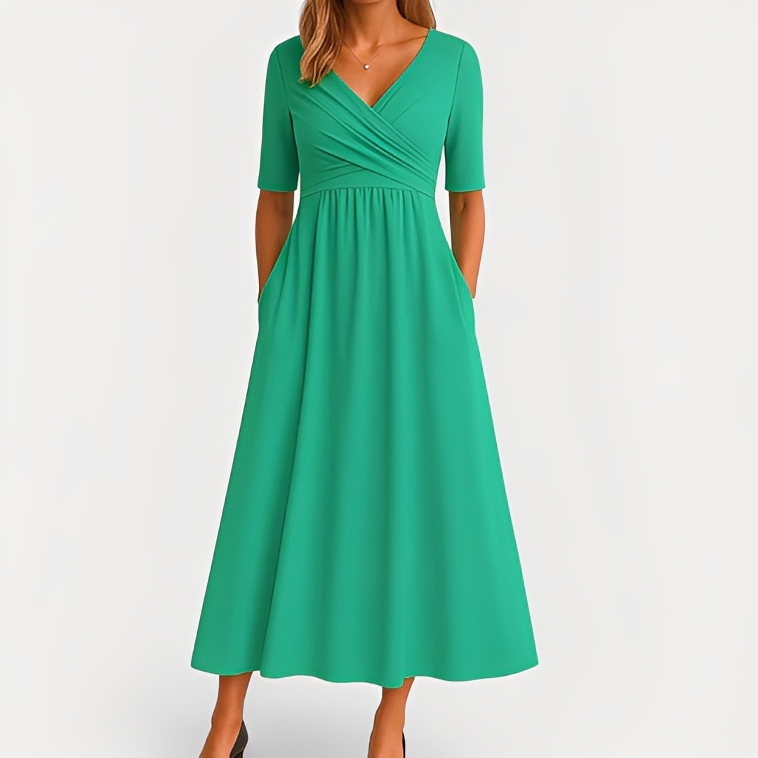 Maïka - Stilvolles Kleid mit V-Ausschnitt