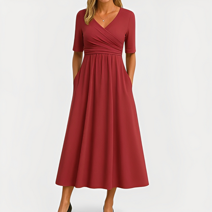 Maïka - Elegant Dress with V-Neck for Women