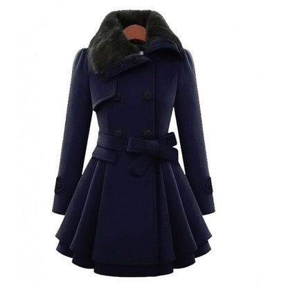 Mira – Classic Women's Coat with Padded Collar