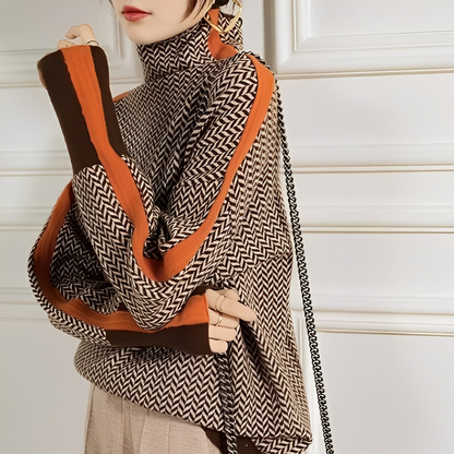 Aloisia - Gestreifter Rollkragenpullover für Damen