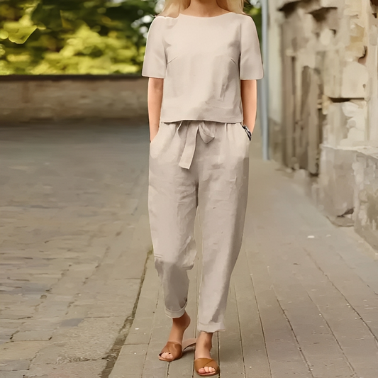 Mélina - Vintage women's blouse and wide women's pants set