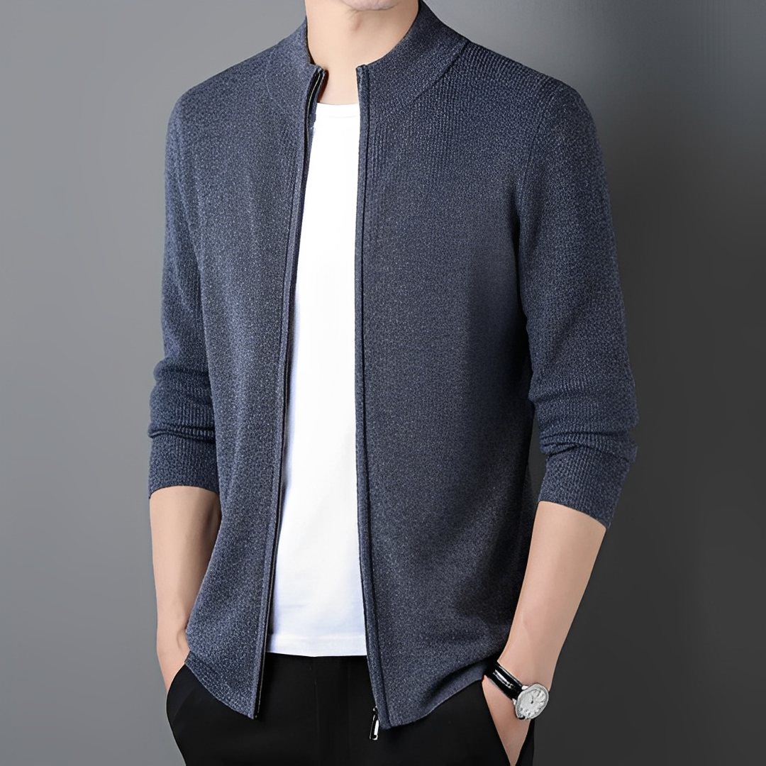 Derek - Bequemer Cardigan mit Reißverschluss für Herren