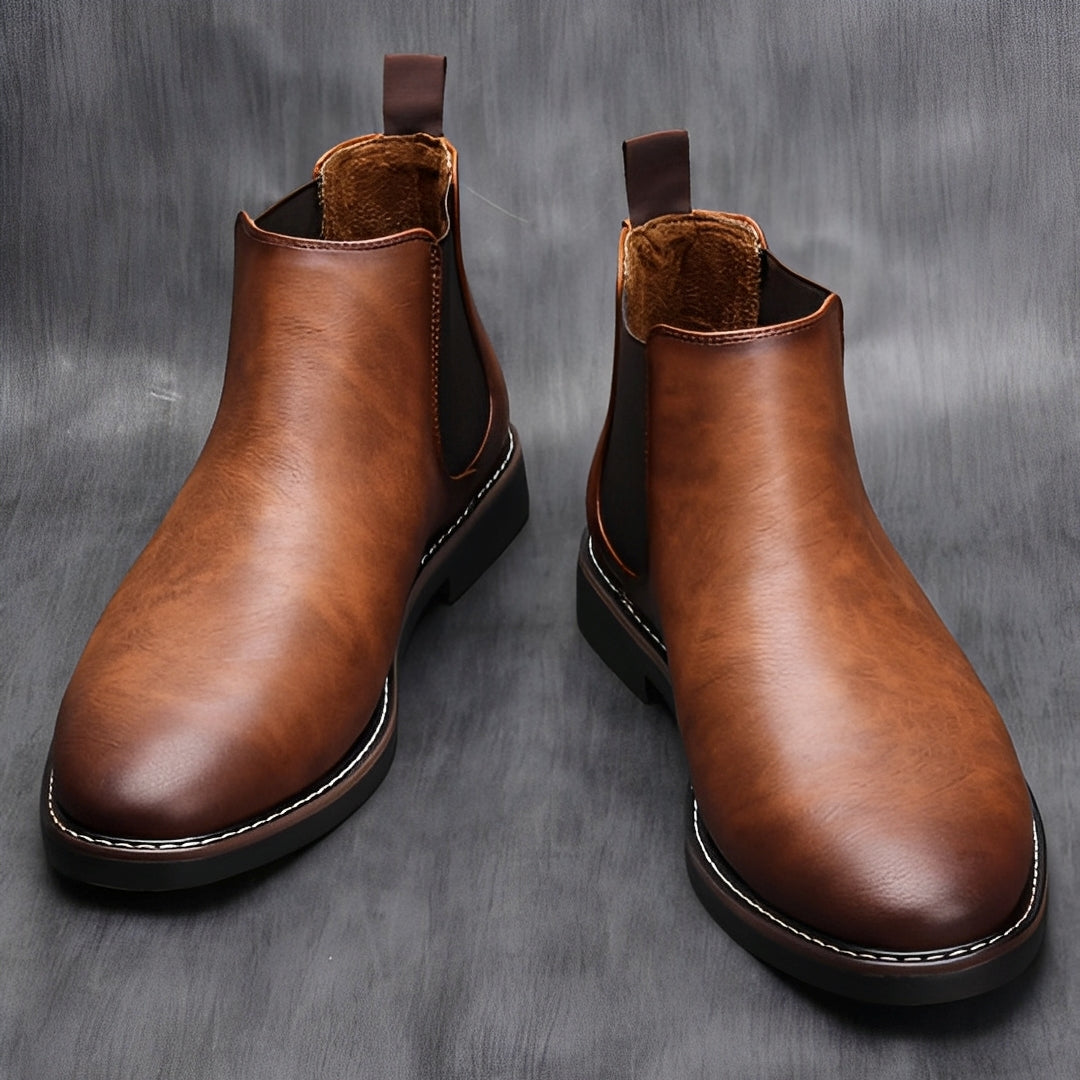 Sibylle - Simple Leather Boots for Men