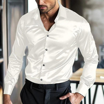 Elian – Shiny Satin Shirt for Men