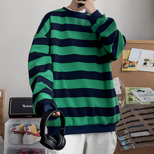 Christian - men's oversized sweater with stripes