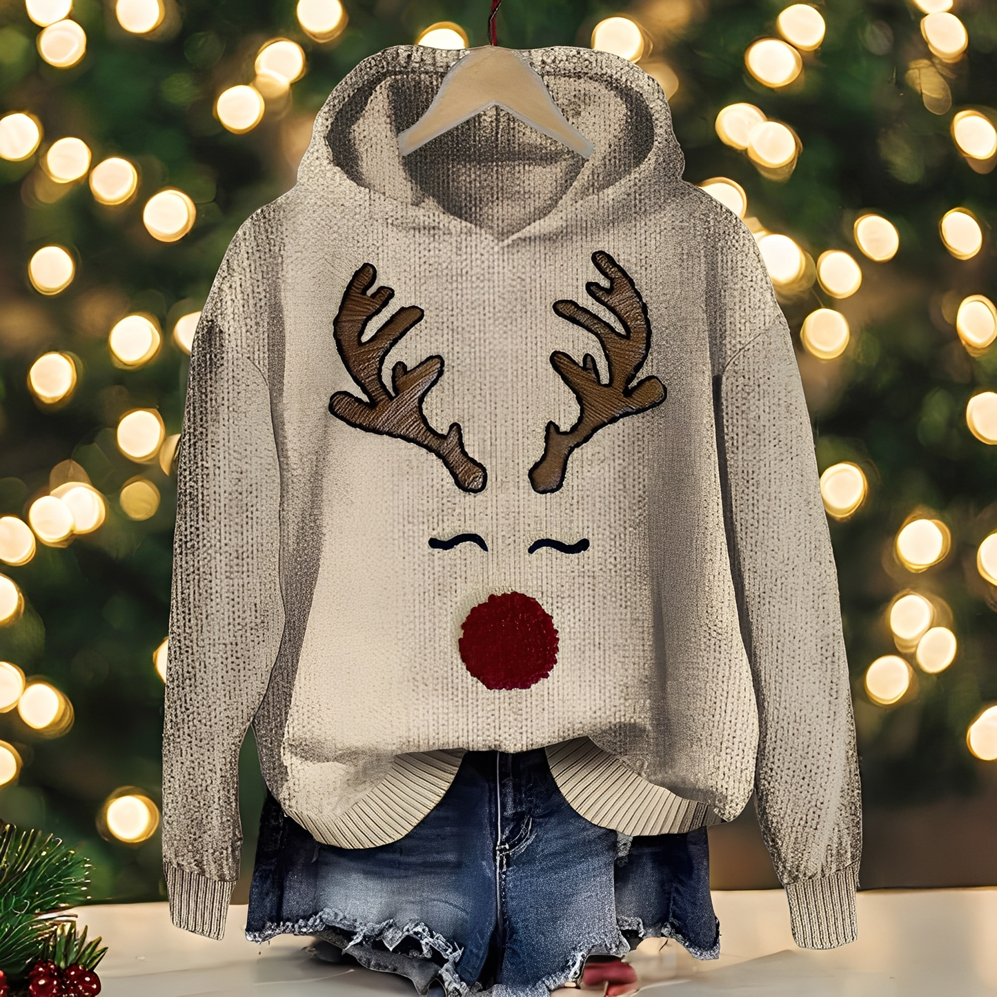 Liza - Fashionable women's Christmas hoodie with design