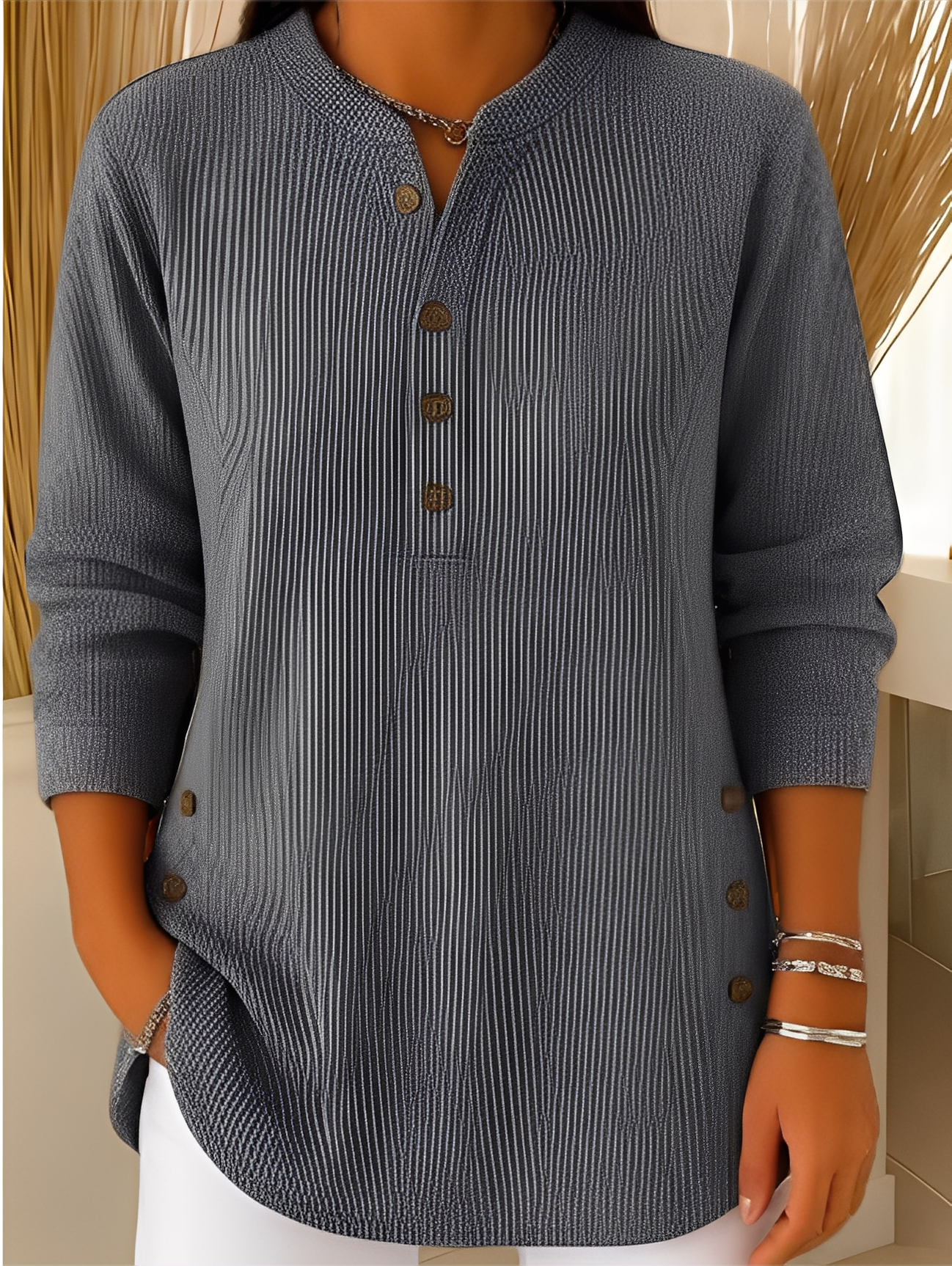 Jocelyn - Comfortable women's knit sweater with buttons