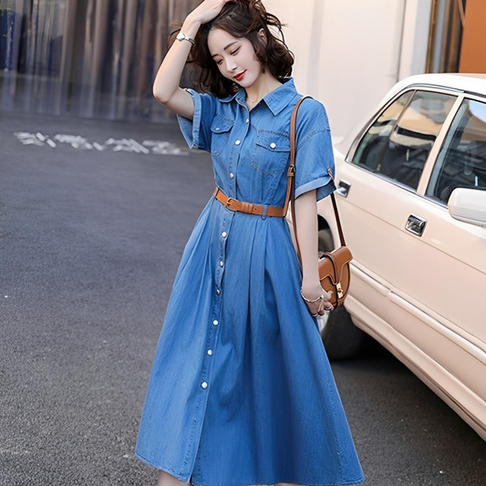 Gwendoline - Loose denim dress for women