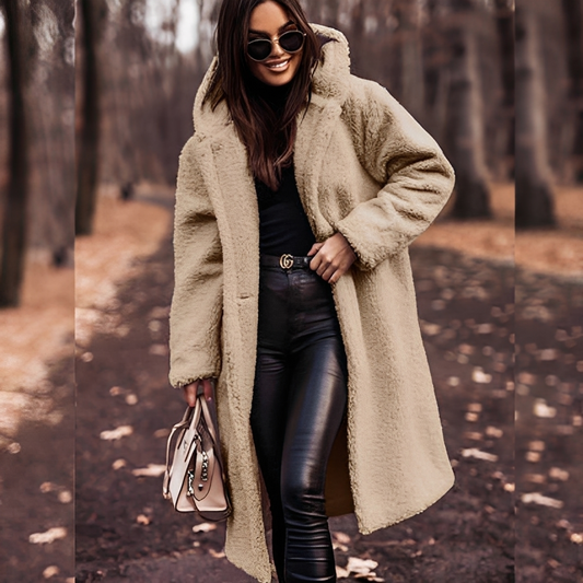 Lucette - winter coat with faux fur hood for women
