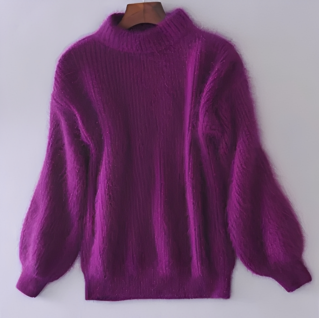 Maude - Modern Sweater with High, Cozy Collar for Women