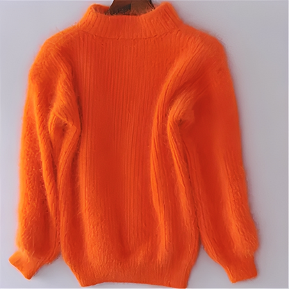 Maude - Modern Sweater with High, Cozy Collar for Women