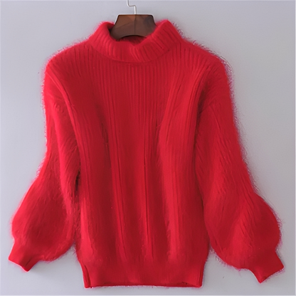 Maude - Modern Sweater with High, Cozy Collar for Women