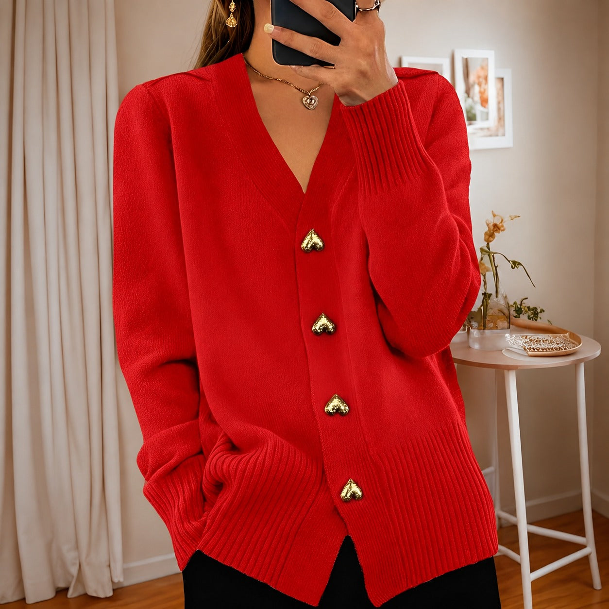 Annalee - Stilvolle Love Button Damenjacke