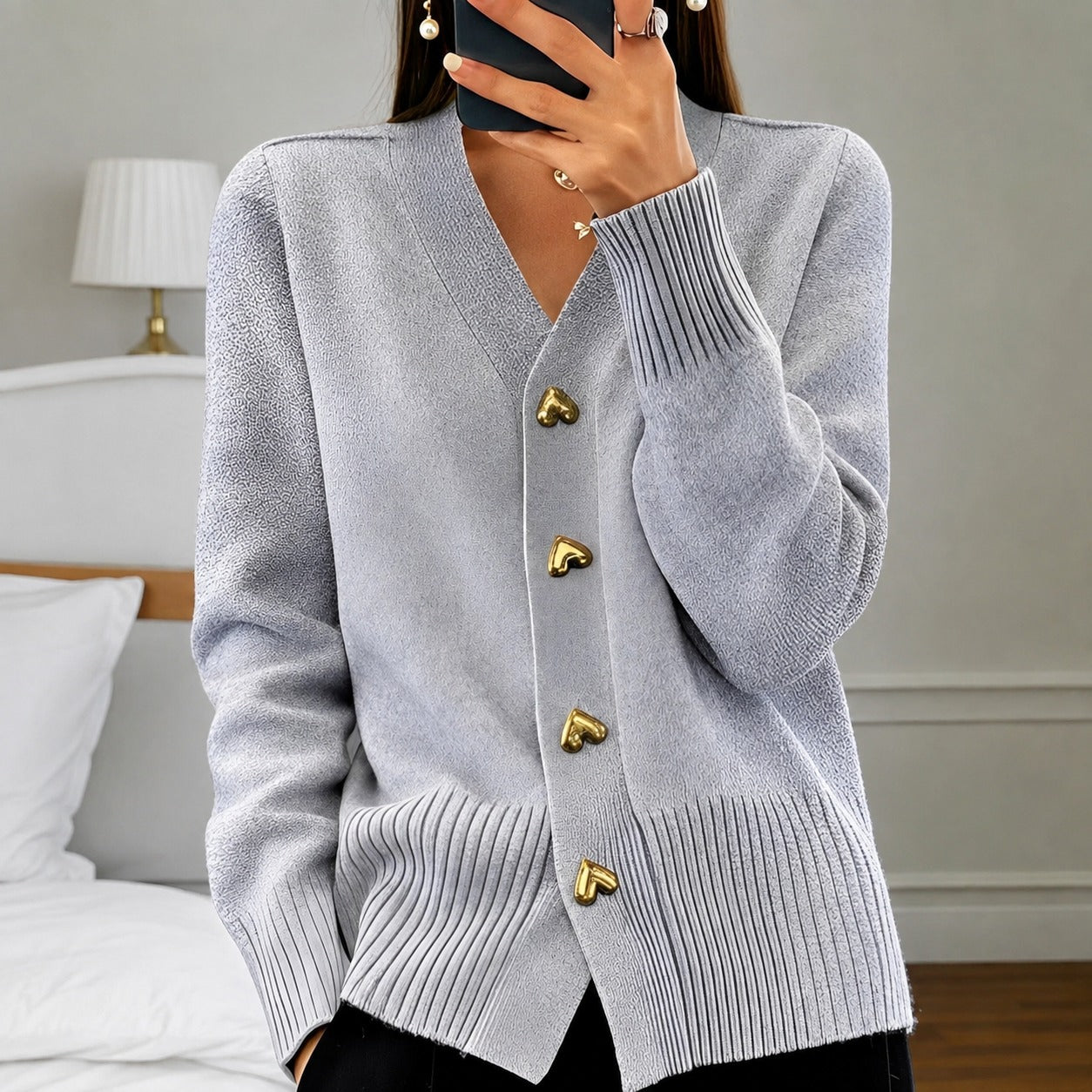 Annalee - Stilvolle Love Button Damenjacke