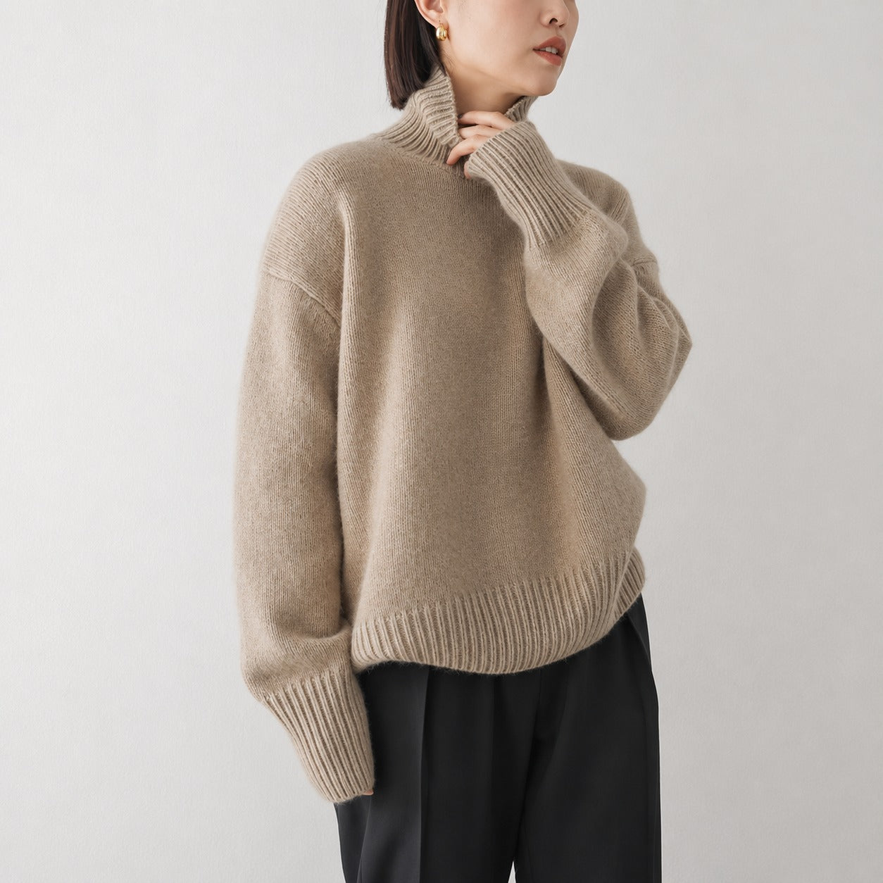 Lea - Bequemer Damen-Rollkragenpullover
