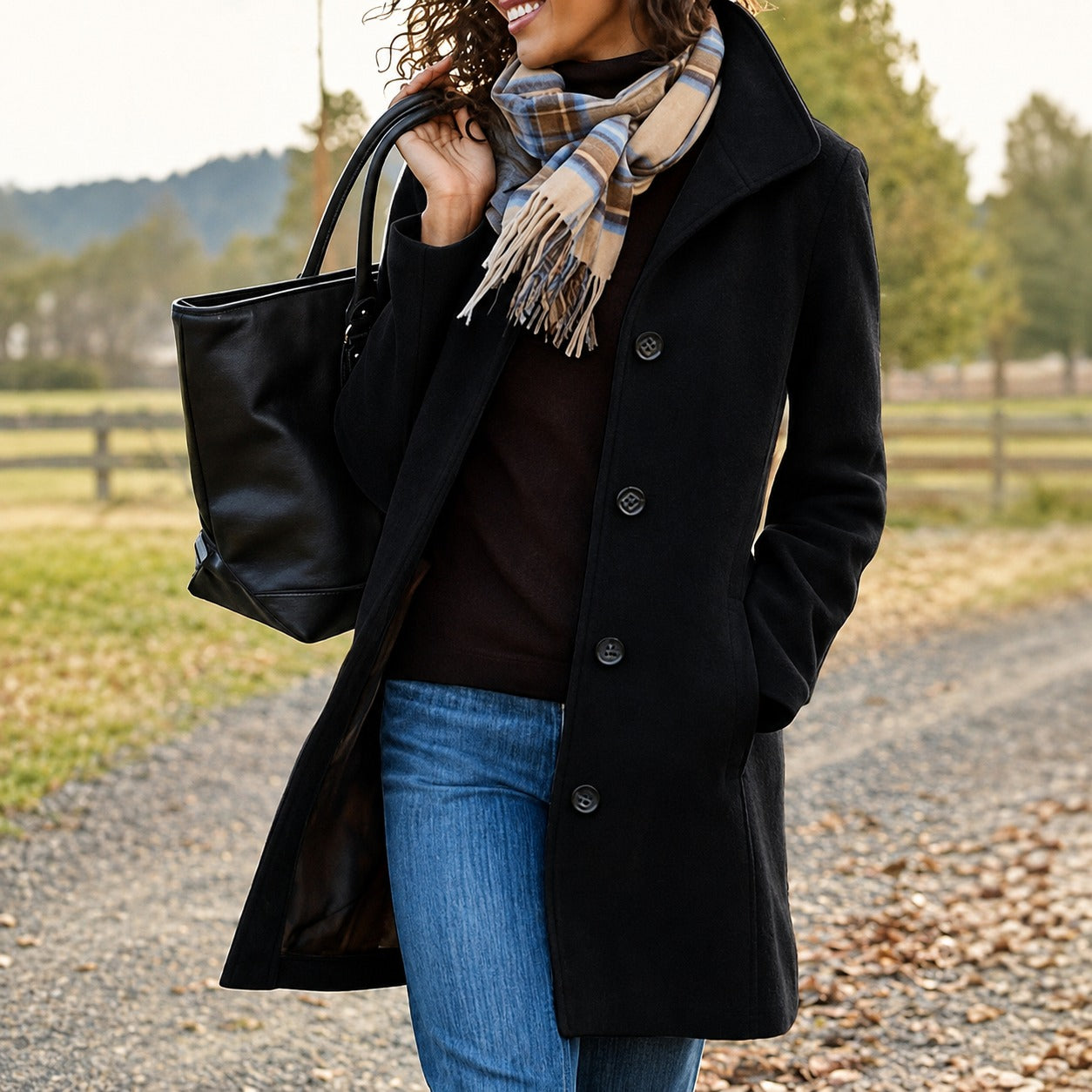 Harper - Warmer, mittellanger Mantel