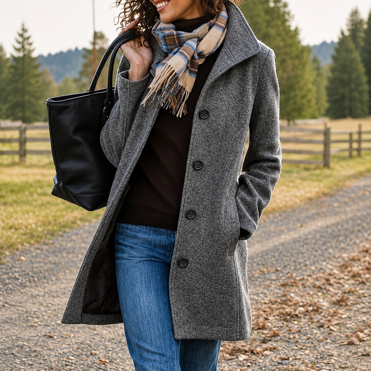 Harper - Warmer, mittellanger Mantel