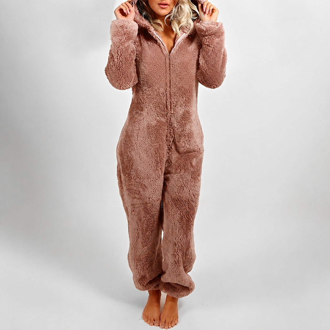 Jasmine - Warmer Kapuzen-Jumpsuit für Damen