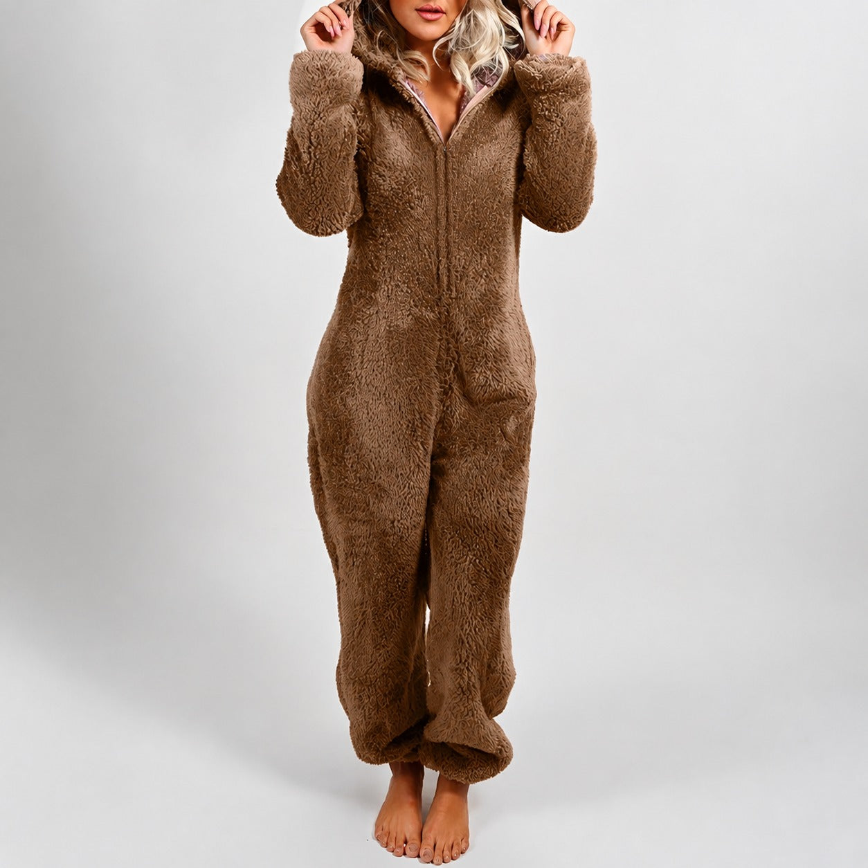 Jasmine - Warmer Kapuzen-Jumpsuit für Damen