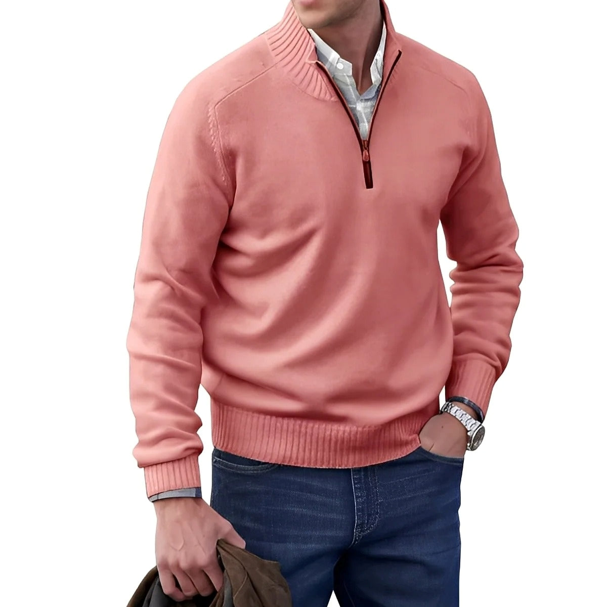 Gabriel - Lässiger Herrenpullover mit Reißverschluss