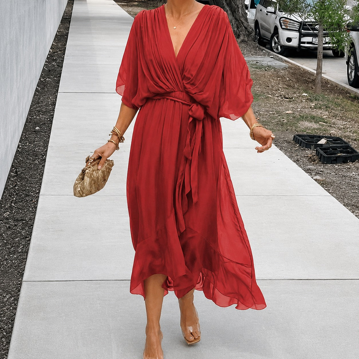 Loisa - Luftiges Kleid mit V-Ausschnitt