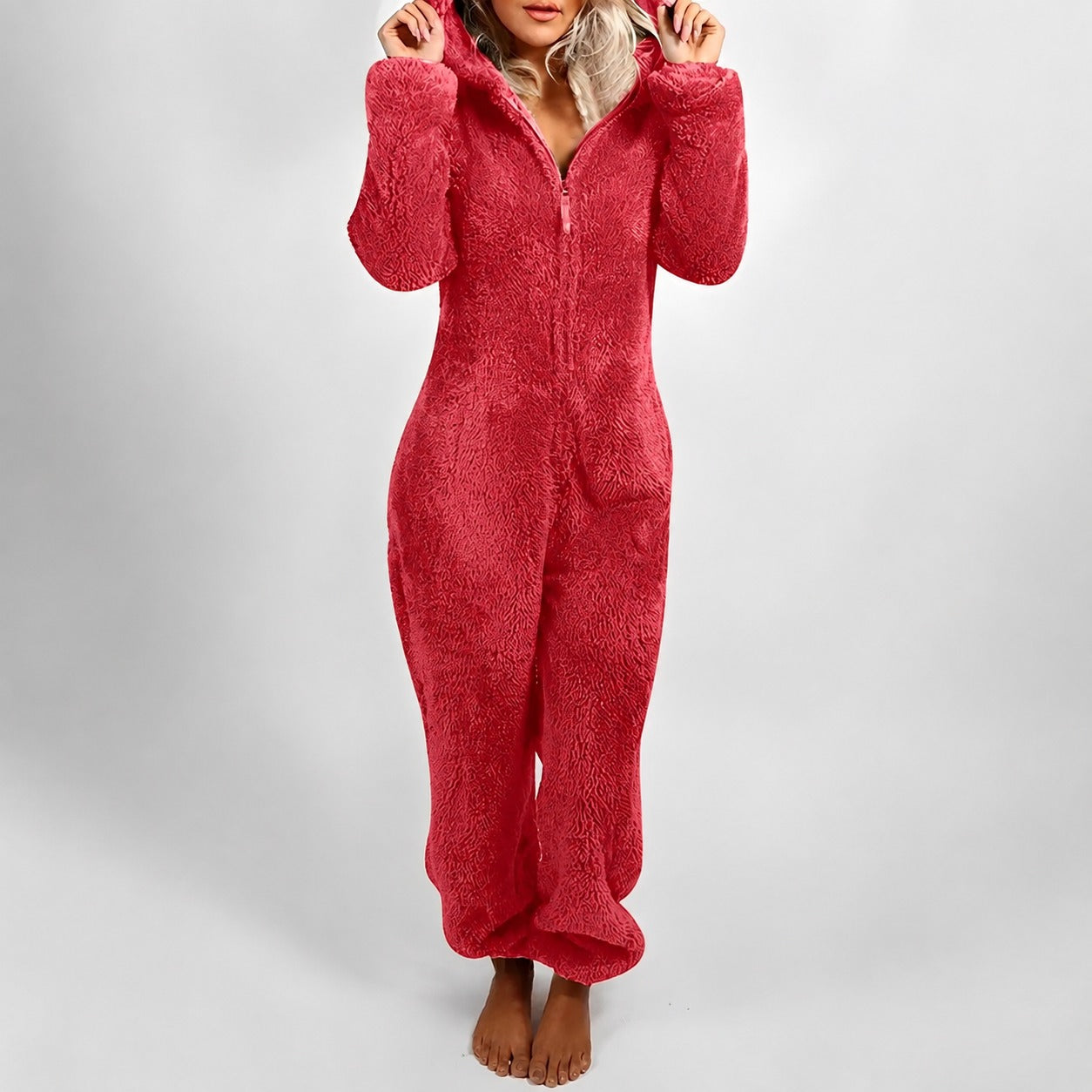 Jasmine - Warmer Kapuzen-Jumpsuit für Damen