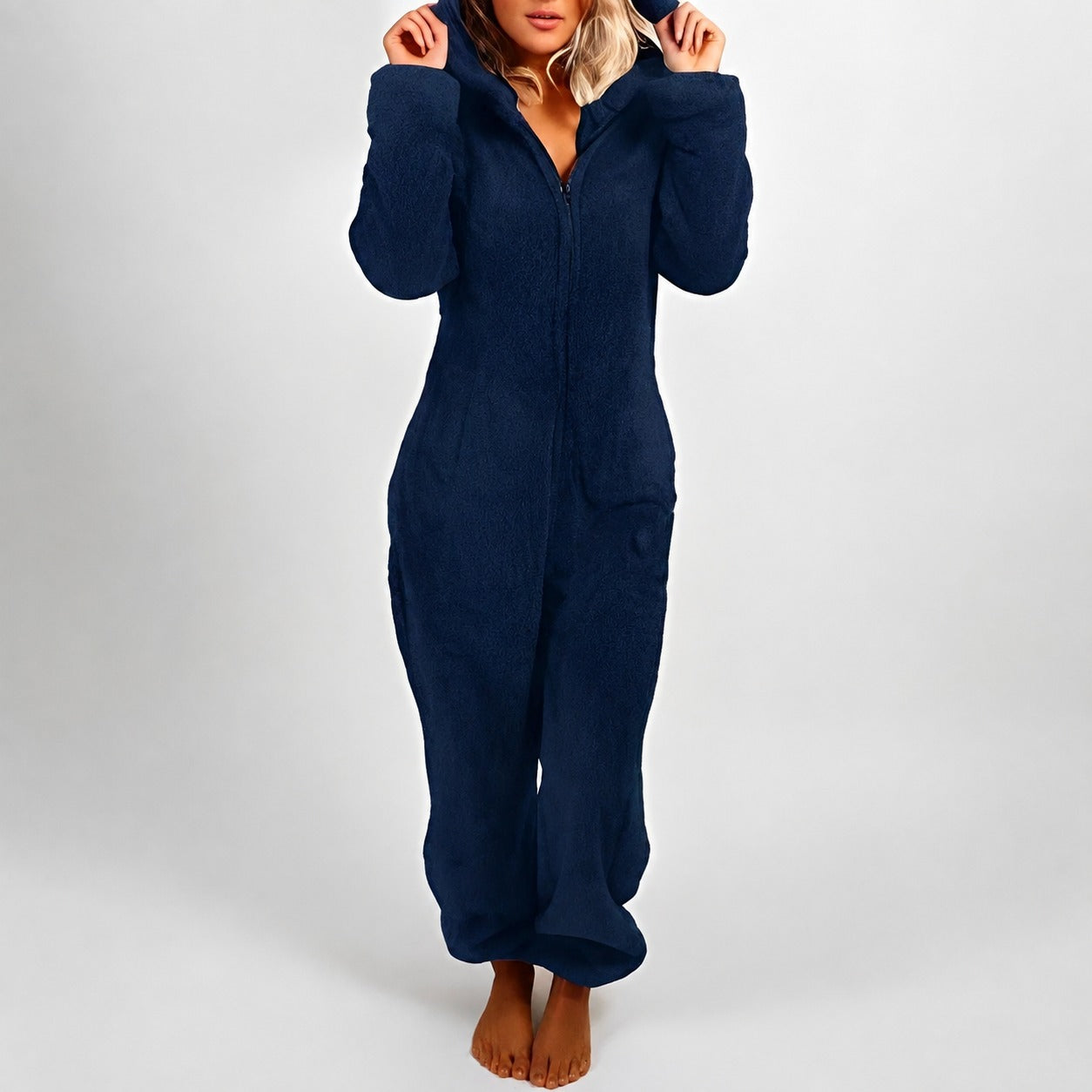 Jasmine - Warmer Kapuzen-Jumpsuit für Damen