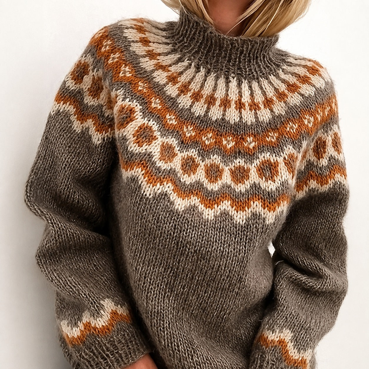 Oona - Gemütlicher Rollkragenpullover im isländischen Design