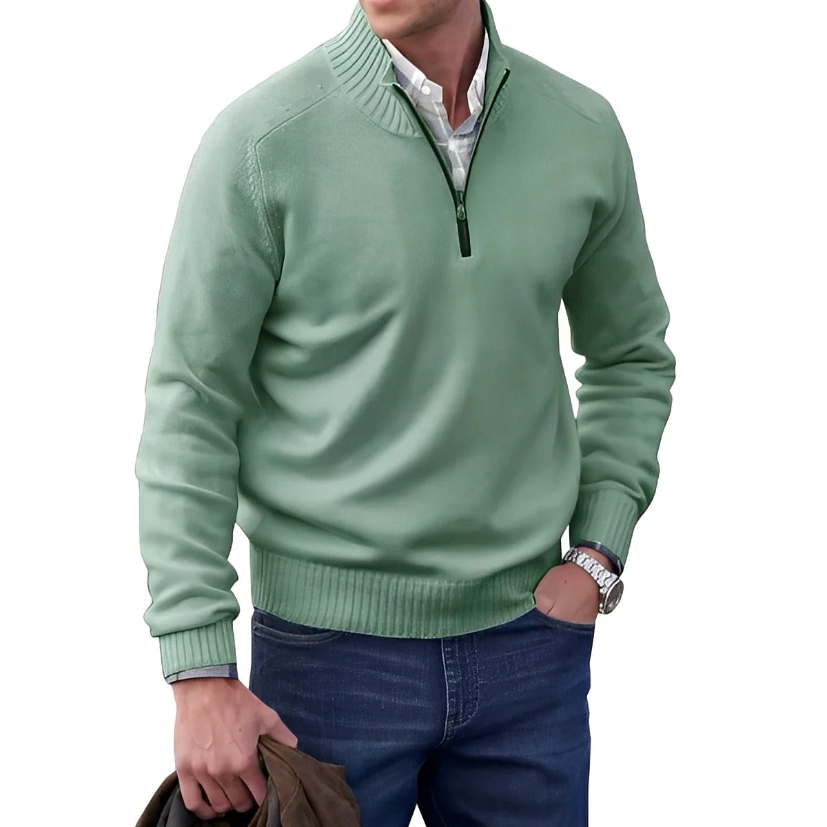 Gabriel - Lässiger Herrenpullover mit Reißverschluss