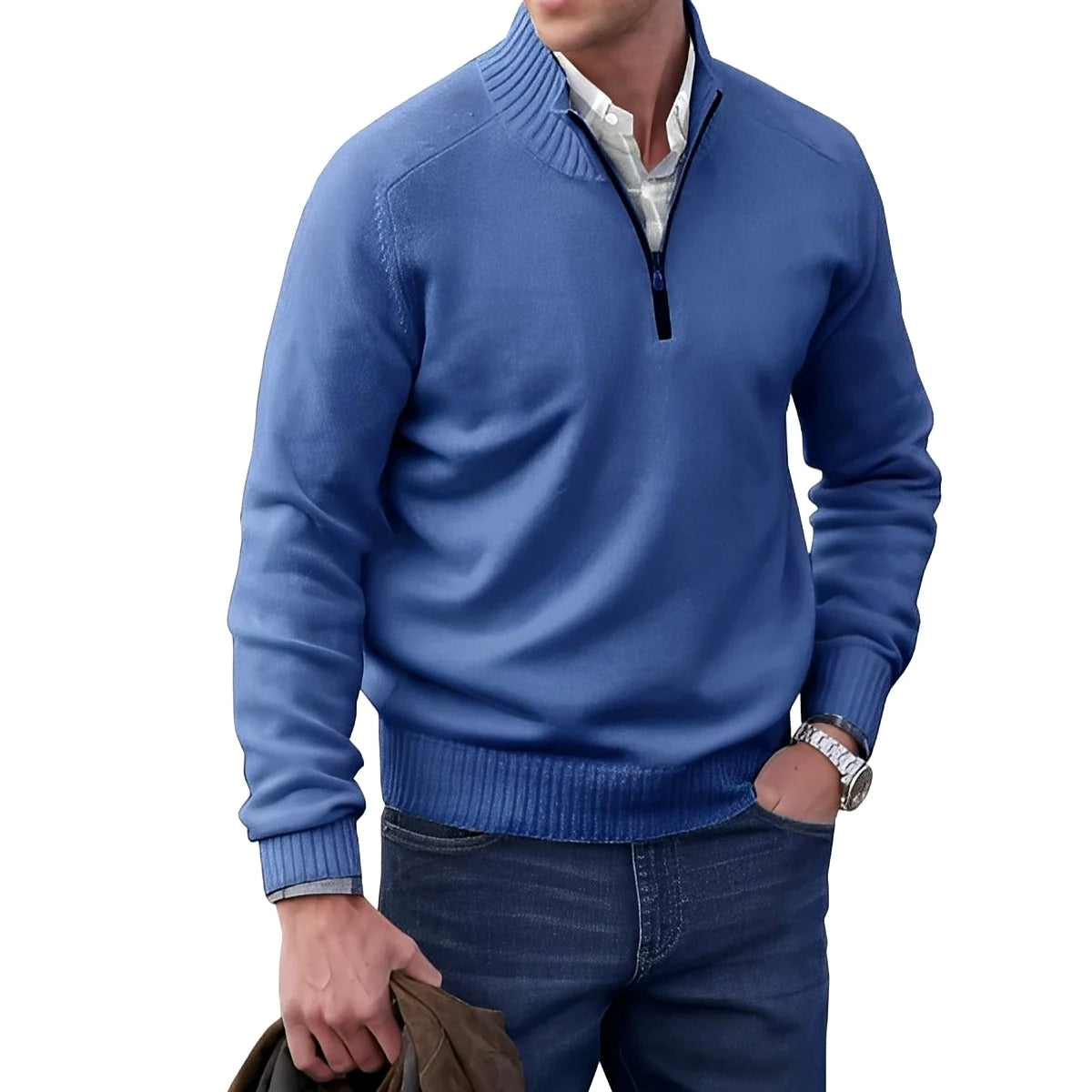 Gabriel - Lässiger Herrenpullover mit Reißverschluss