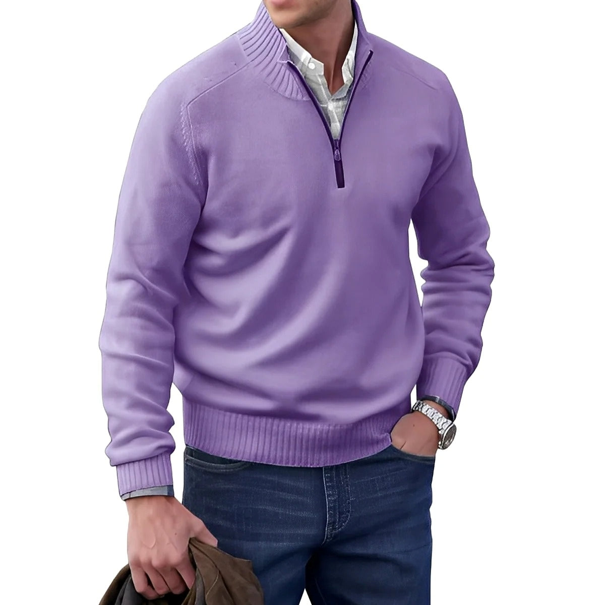 Gabriel - Lässiger Herrenpullover mit Reißverschluss
