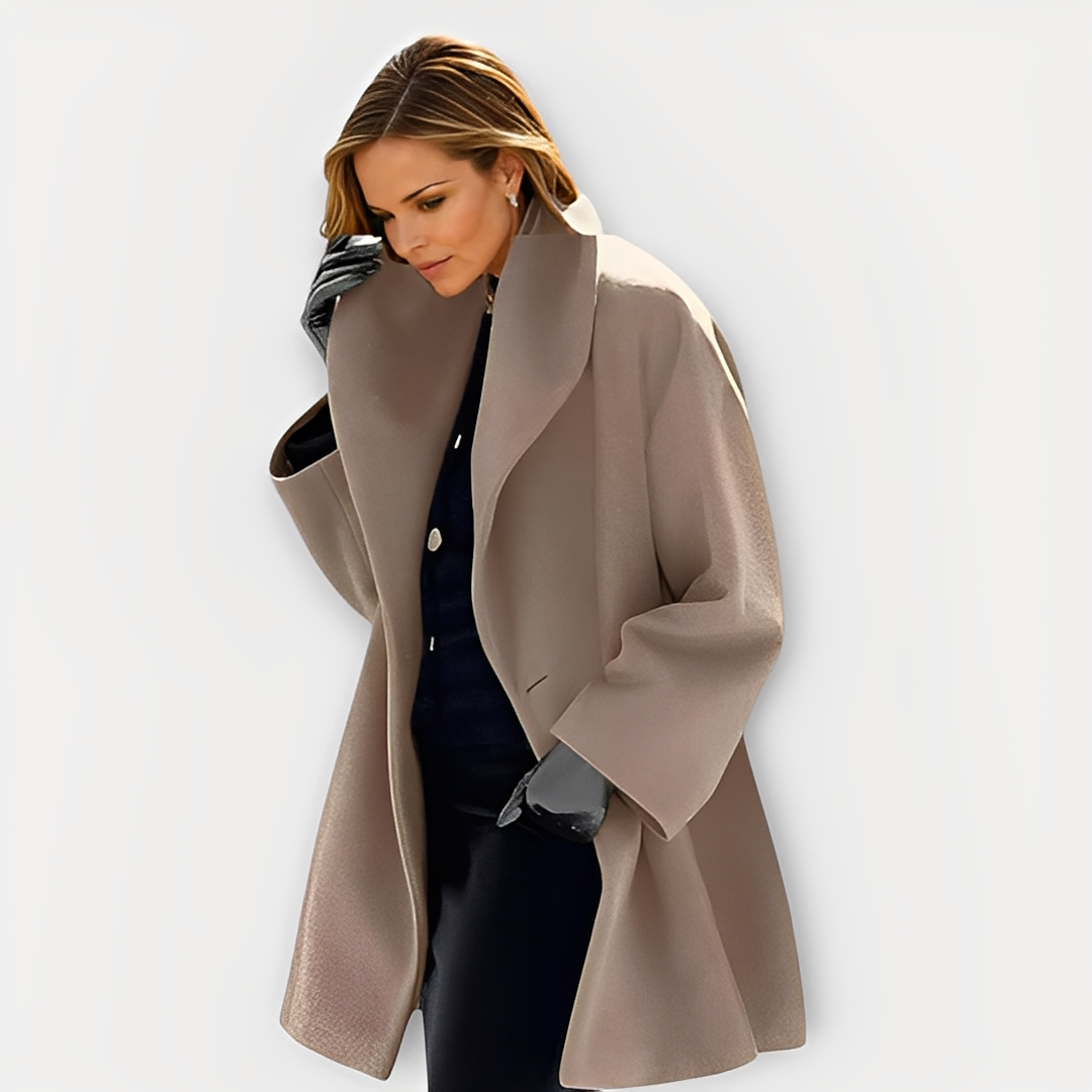 Laurette - Oversized winter coat with wide collar for women