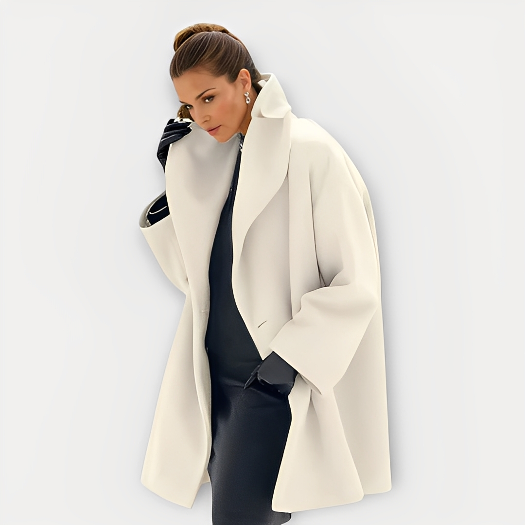 Laurette - Oversized winter coat with wide collar for women