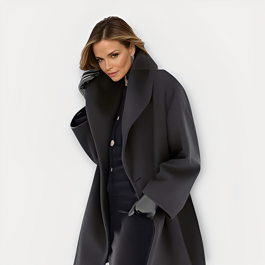 Laurette - Oversized winter coat with wide collar for women