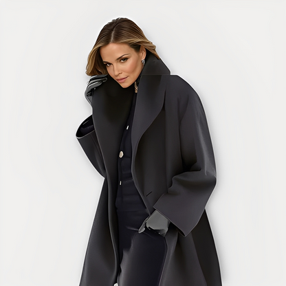 Laurette - Oversized winter coat with wide collar for women