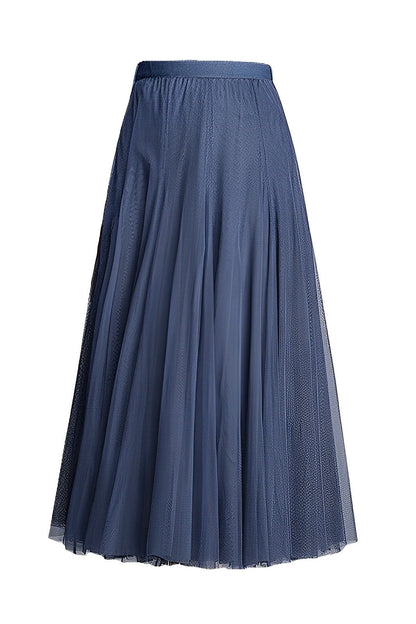 Maleah – Pleated midi skirt made of mesh fabric