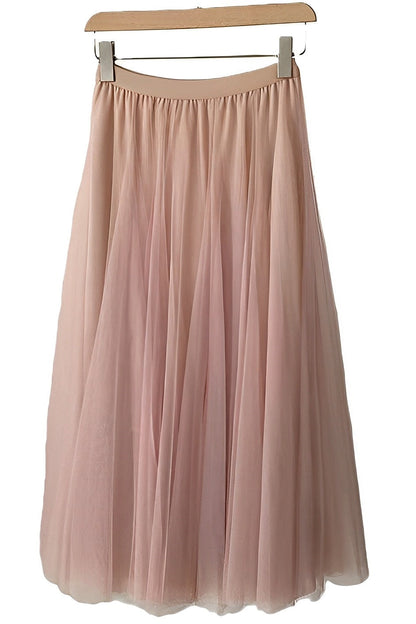 Maleah – Pleated midi skirt made of mesh fabric