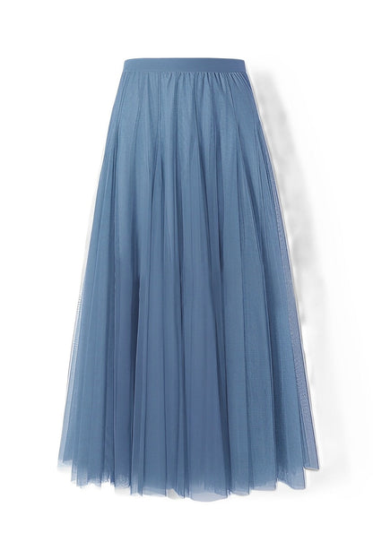 Maleah – Pleated midi skirt made of mesh fabric