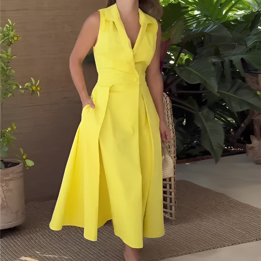 Diola - Stilvolles Damenkleid mit V-Ausschnitt