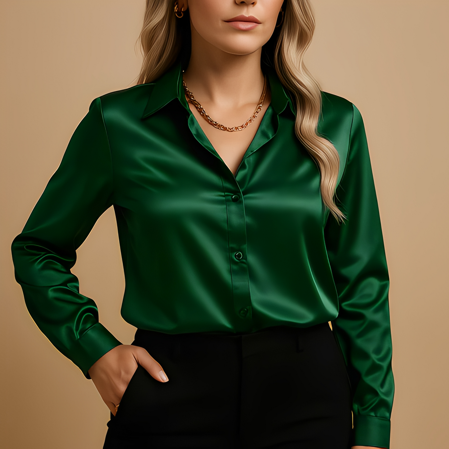 Alesia - Elegante Bluse mit langen Ärmeln für Damen