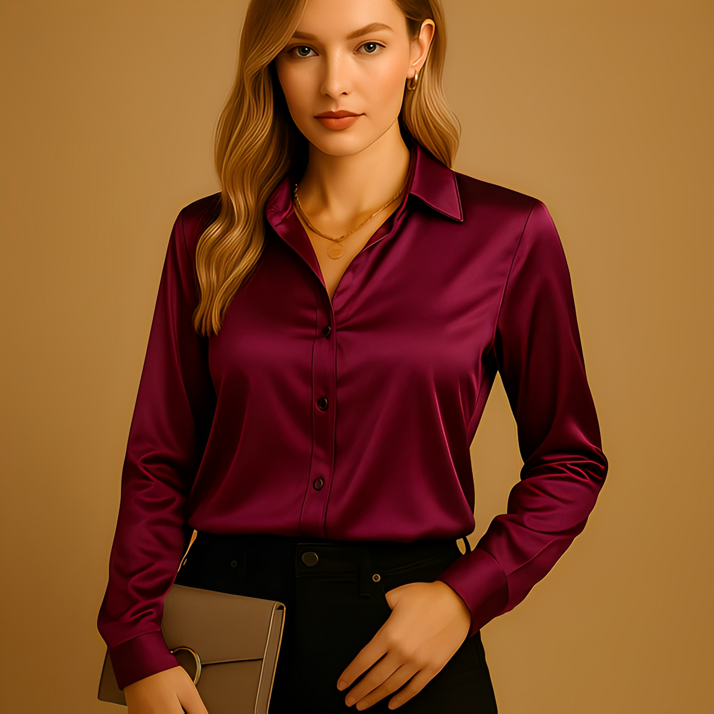 Alesia - Elegante Bluse mit langen Ärmeln für Damen