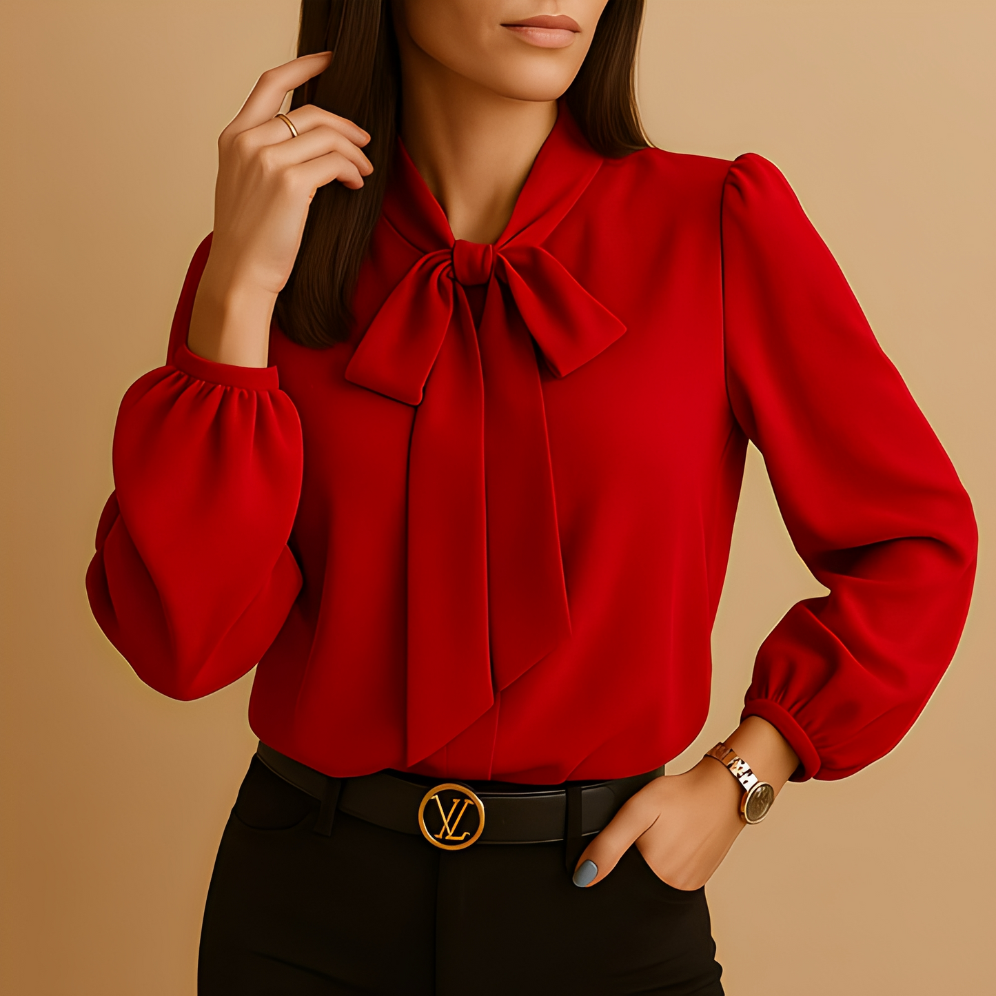 Blainne - Elegante Bluse mit Schleife für Damen