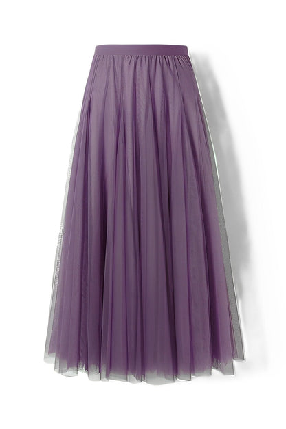 Maleah – Pleated midi skirt made of mesh fabric