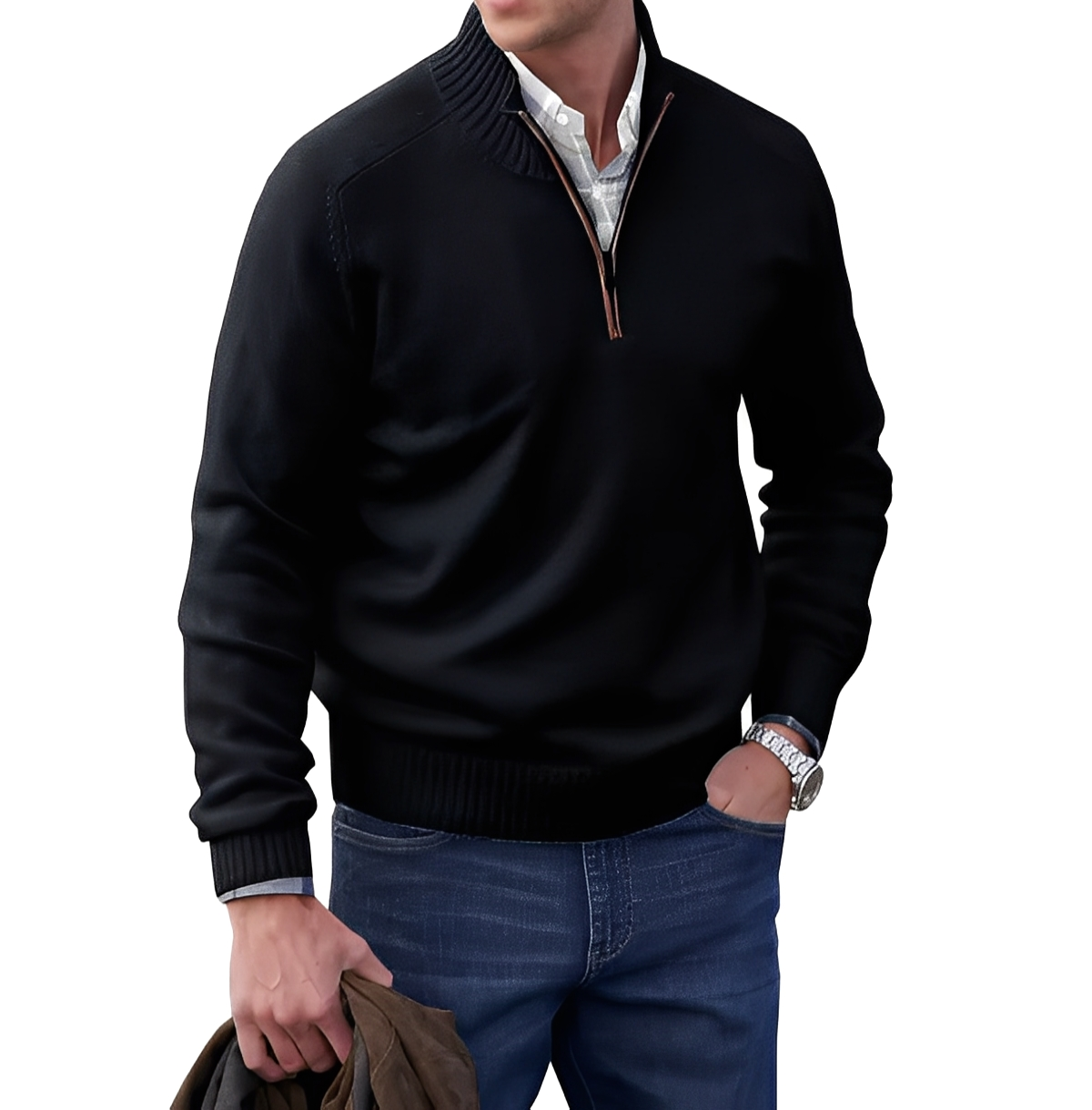Gabriel - Men's Cashmere Sweater with Zipper