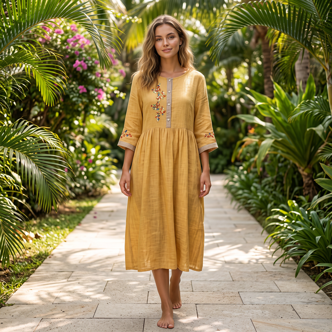 Laura - Bequemes Boho-Kleid mit Akzenten