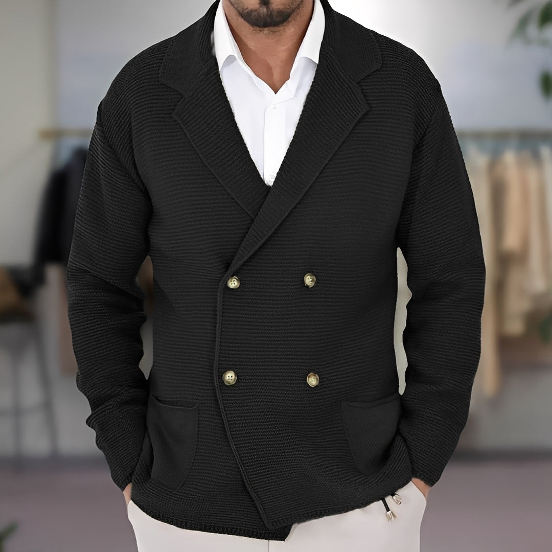 Alfred - Bequeme Herren-Doppelreiher-Strickjacke