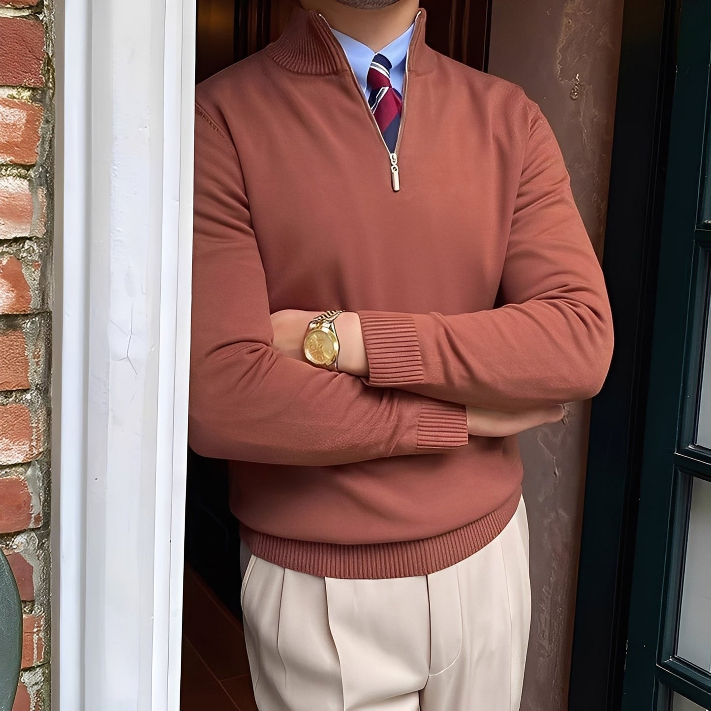 Osbert - Stylish men's knitted sweater with zipper